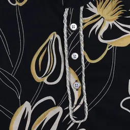 The Magic Wand Boys Floral Printed Regular Pure Cotton Kurta with Pyjamas image 3