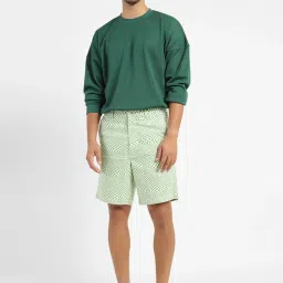 Levi's Green/White Cotton Regular Fit Printed Shorts image 4