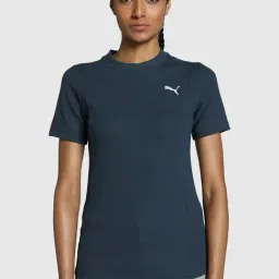 Puma Blue Self Pattern Sports T-Shirt-image-70