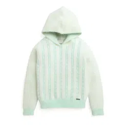 Tiny Girl Kids Pista Green Striped Full Sleeves Sweater-picture-20