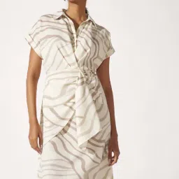 The Label Life Off-White Printed Shirt Dress-image-34