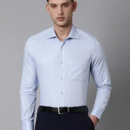 Louis Philippe Blue Cotton Regular Fit Texture Shirt-picture-17