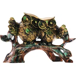 MISS PEACH Gold & Green irds And Animals Figurine Showpiece image 5