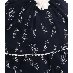 The Magic Wand Kids Navy Printed Dress with Corsage image 3