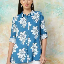 Melange by Lifestyle Blue Printed Kurti-picture-16
