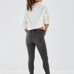 American Eagle Outfitters Grey Cotton Mid Rise Jeans image 2