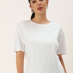 Bene Kleed Women Drop-Shoulder Sleeves Oversized Pure Cotton T-shirt-picture-12