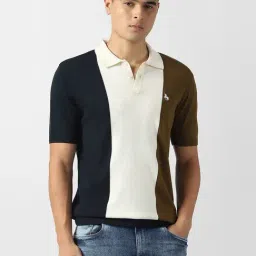 Van Heusen Multicolor Cotton Regular Fit Colour Block Polo T-Shirt-picture-21