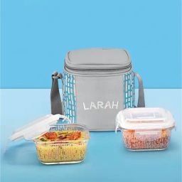 Borosil Sky Blue Glass Leak Proof Lunch Box with Bag (400 ml)-picture-12