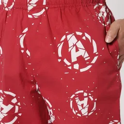 Bewakoof Red Cotton Regular Fit Printed Pyjamas image 4