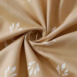 Swayam ZINNIA Printed Brown & White 240 TC Cotton Single Bedsheet with 1 Pillow Cover image 3