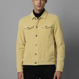 Louis Philippe Jeans Yellow Cotton Slim Fit Jacket-picture-25