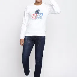 Lil Tomatoes Kids White Printed Full Sleeves Marvel Sweatshirt image 5