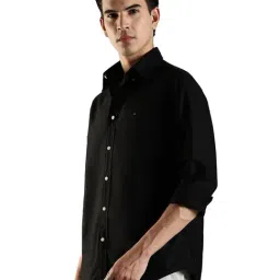 Tommy Hilfiger Black Cotton Regular Fit Shirt image 3