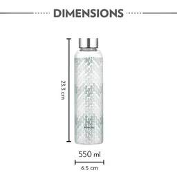 BOROSIL Artisan Series Vista Transparent 3 Pieces Glasses Printed Water Bottles 550 ml image 4
