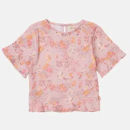 Angel & Rocket Kids Pink Floral Print Top-picture-20