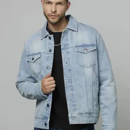 celio celio* Light Blue Cotton Regular Fit Jacket-picture-38