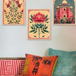walllane Floral Wall Art With Frame Home Decor Wall Painting For Living Room Office Bedroom-picture-12