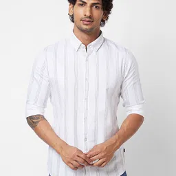 SPYKAR Vertical Striped Cotton Shirt-image-25