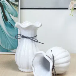 Art Street Basic White Ceramic Vases - Set of 2-picture-28