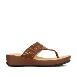 Scholl by Bata Women's Brown Thong Wedges-image-27