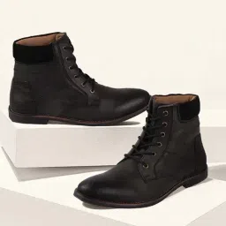 Fausto Men's Black Derby Boots-picture-48
