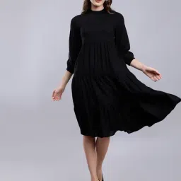 Anvi Be Yourself Black Fit & Flare Dress-image-67