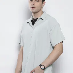 boohooMAN Boxy Crinkle Casual Shirt image 4