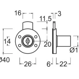 Harrison 2T BCP 0248 50mm Small Multipurpose Lock (Brass and Metallic) image 2
