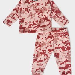Mi Arcus 100% Polyester Full Sleeves Camouflage  Colour Abstract Winter Wear Sweatshirt & Pant Set - Peach-picture-6