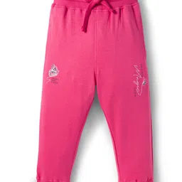 Doreme Sinker Knit Full Length Lounge Pant With Time For Magic Show Text Print - Pink image 1