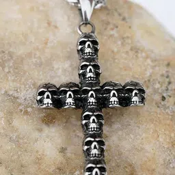 PASU FASHION Men Sterling Silver-Plated Contemporary Pendant With Chain-picture-14