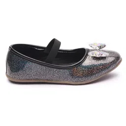 boyz n galz Shimmer Bow Applique Detailed Ballerinas - Black image 4