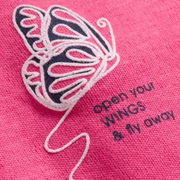 Doreme Sinker Knit Full Length Lounge Pant With Time For Magic Show Text Print - Pink image 3