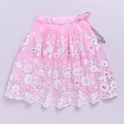 JBN Creation Organza Half Sleeves Floral Embroidered Sequins Embellished Coordinating Lehenga Choli With Dupatta Set - Pink image 5