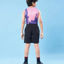 Pine Active Woven Above Knee Length Solid Color Shorts - Navy Blue image 4