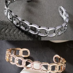 The Roadster Lifestyle Co Men Set Of 2 Rhodium-Plated Cuff Bracelet-picture-32