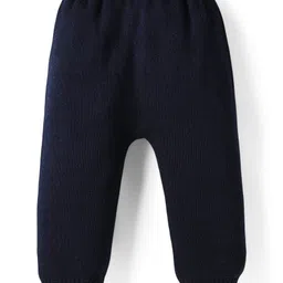 Babyhug Knit Full Sleeves Pullover Sweater Set With Floral Design - Red & Navy Blue image 5