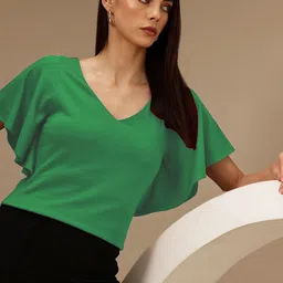 Chemistry Women Flutter Sleeve V Neck Top-picture-20