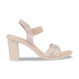 Monrow Gina Textured Open Toe Block Heels With Backstrap image 4