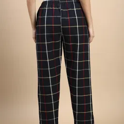 Kryptic Black & Navy Blue Cotton Relaxed Fit Printed Lounge Pants - Pack of 2 image 2