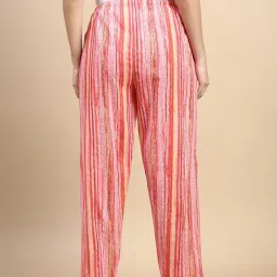 Kryptic Pink & Navy Blue Cotton Relaxed Fit Printed Lounge Pants - Pack of 2 image 2