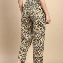 Kryptic Yellow & White Cotton Relaxed Fit Printed Lounge Pants - Pack of 2 image 2