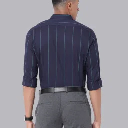 Van Heusen Navy Slim Fit Striped Shirt image 2