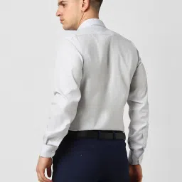 Van Heusen Blue Cotton Regular Fit Self Pattern Shirt image 2