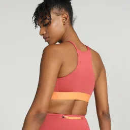 Puma Orange & Pink Color-Block Sports Bra image 2