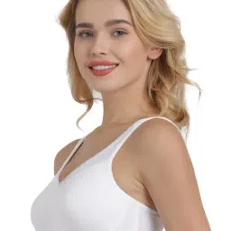 Enamor A112 Smooth Lift Classic Bra - Stretch Cotton Non-Padded Wirefree Full Coverage - White image 3