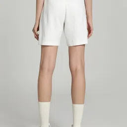Puma White Cotton Mid Rise Shorts image 2