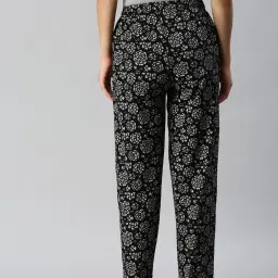 Kryptic Black & Navy Cotton Relaxed Fit Printed Lounge Pants - Pack of 2 image 2