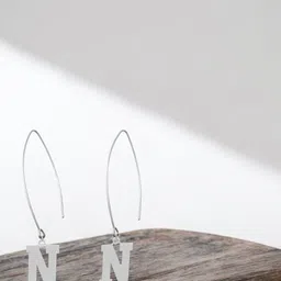 Sangria 925 Sterling Silver A Alphabet Shaped Drop Earrings-picture-16